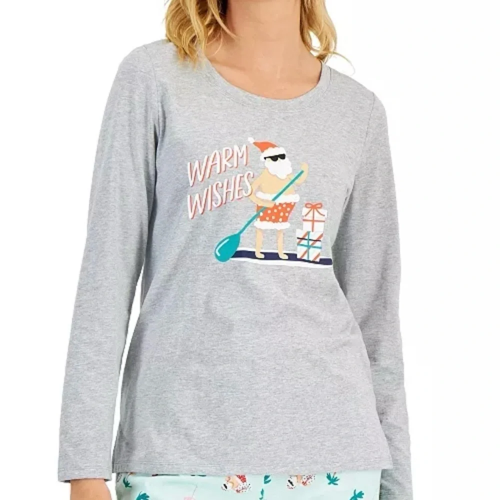 New Family Pajamas Matching Women's Tropical Santa Mix It Family Pajama Set